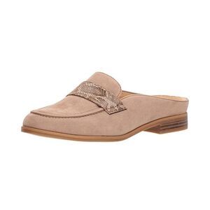 Naturalizer Womens Mattie Fabric Closed Toe Slide, Tan Micro/Snake, Size 7.5